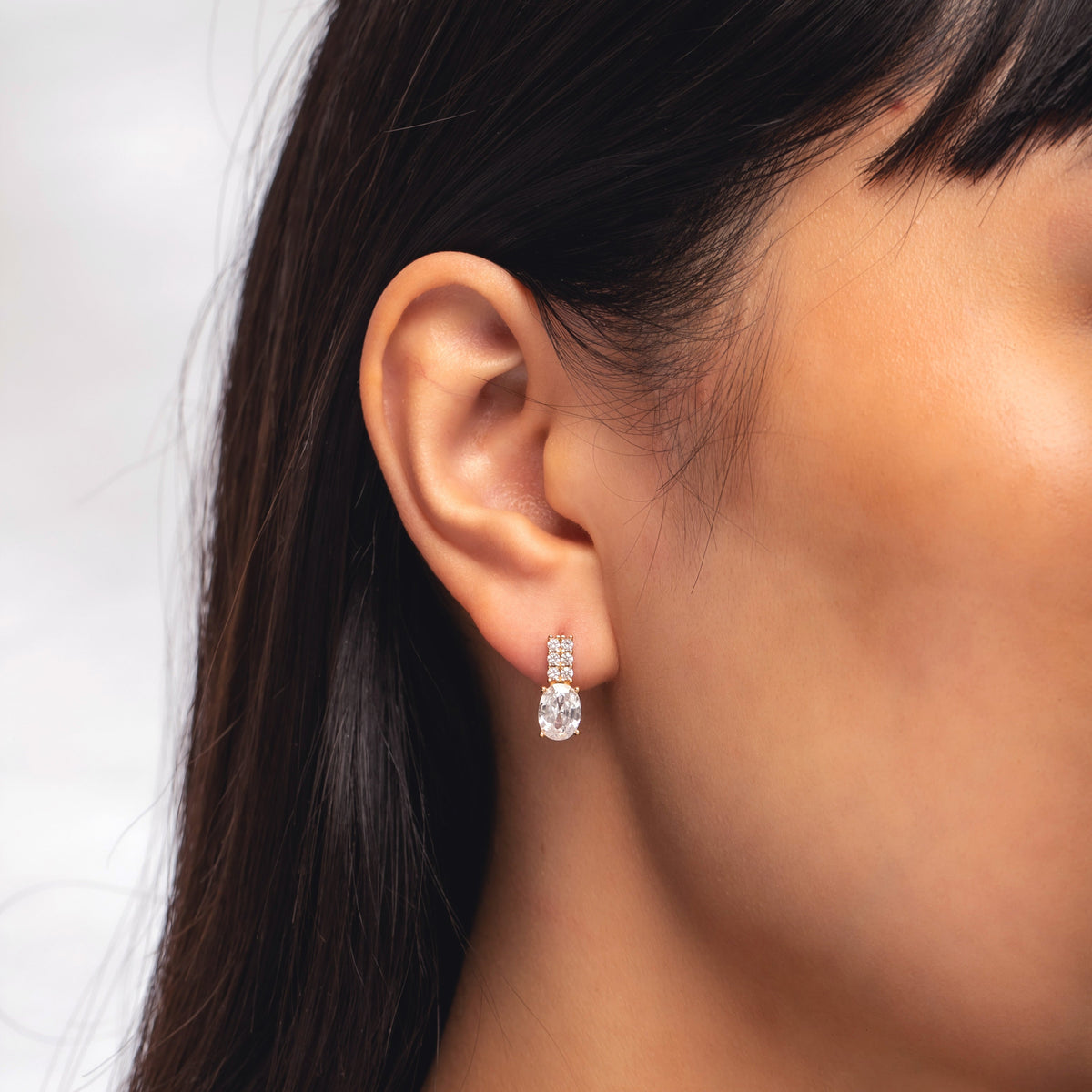Sterling Silver Birthstone Drop Stud Earrings