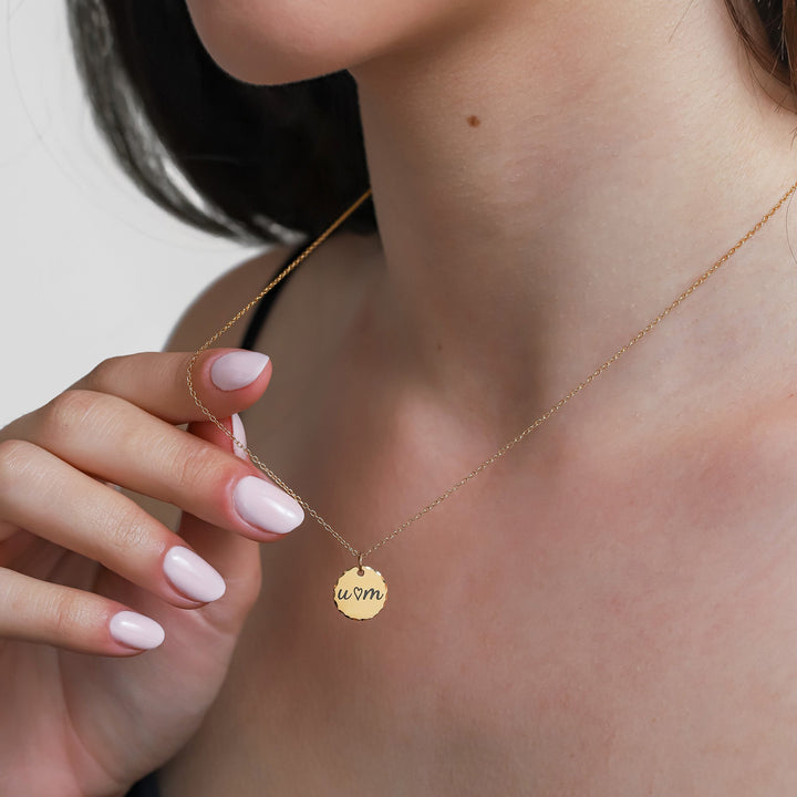 Hammered Disc Necklace – Personalized Sterling Silver Pendant