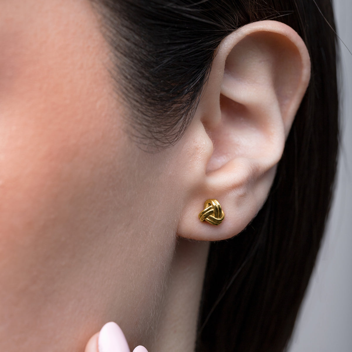 Sterling Silver Love Knot Stud Earrings