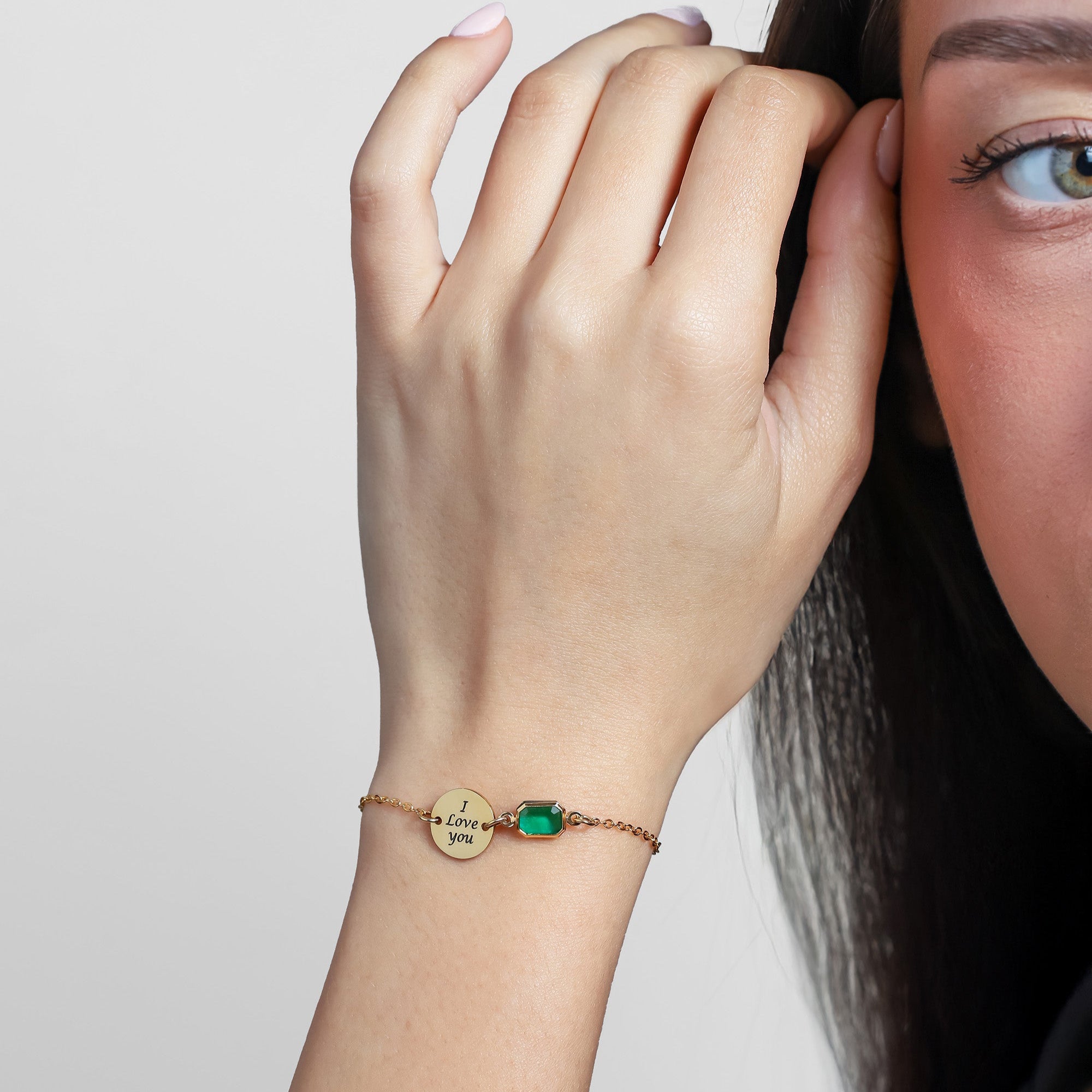 Custom Birthstone & Initial Bracelet