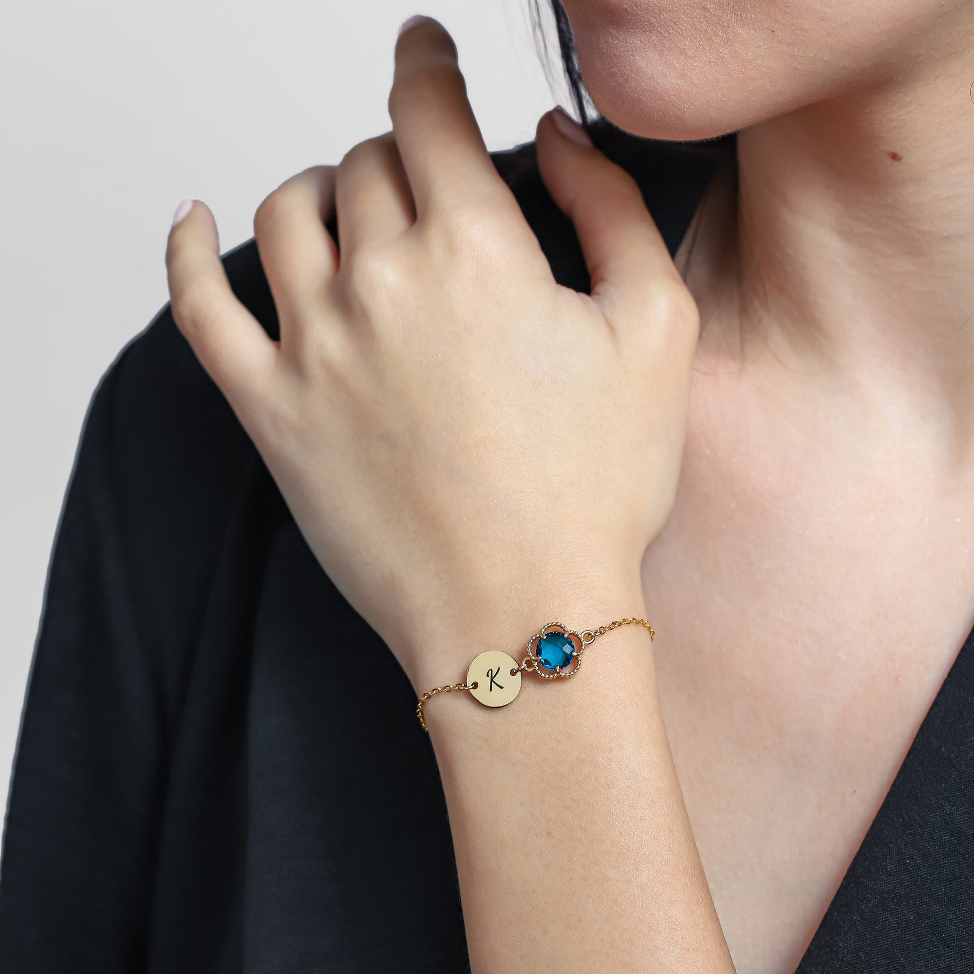 Personalized Birthstone & Initial Bracelet