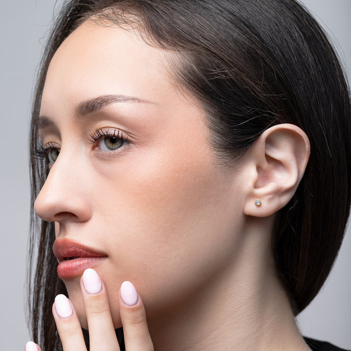 Crystal Accent Stud Earrings- S141