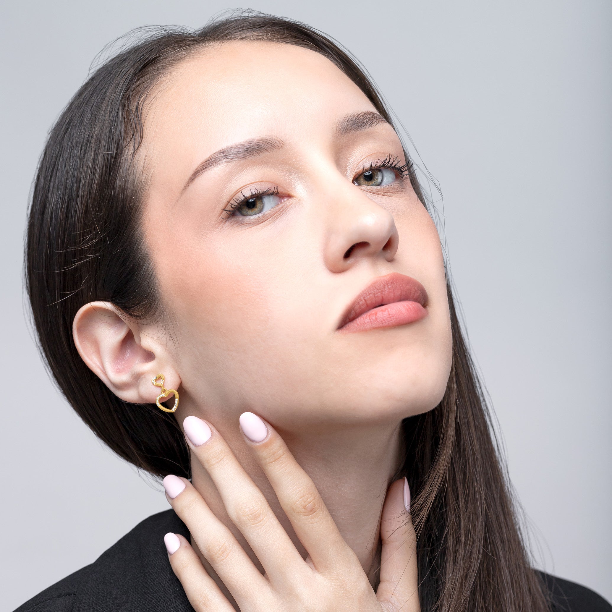 Minimalist Heart Stud Earrings- S009