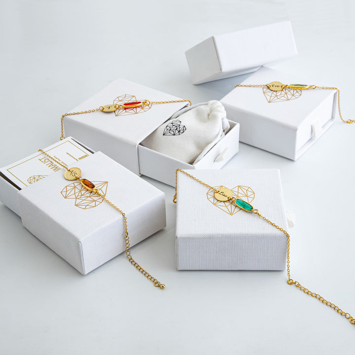 Birthstone Initial Bracelet