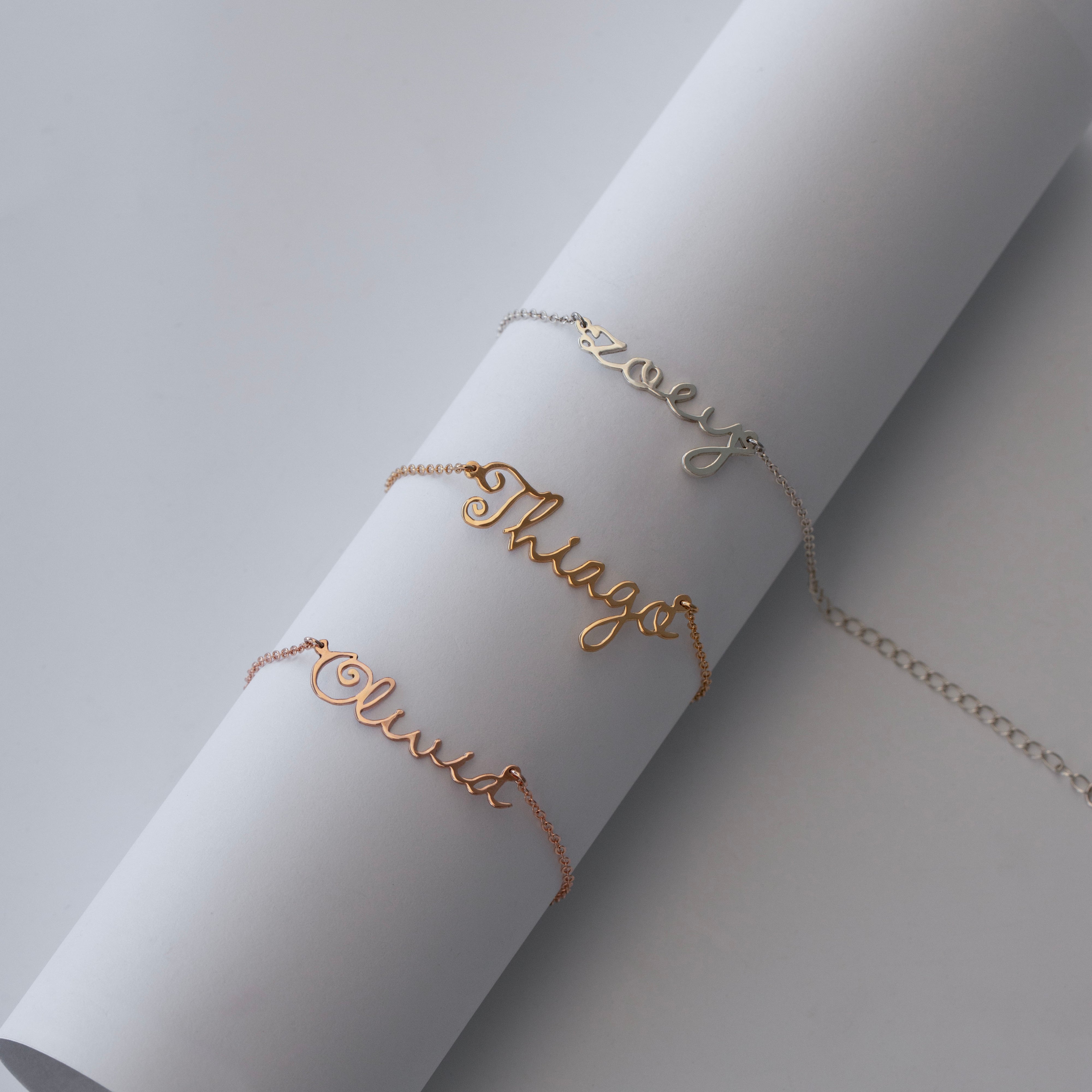 Custom Name or Word Bracelet – Dainty Personalized Jewelry in Gold, Silver, or Rose Gold- NC3
