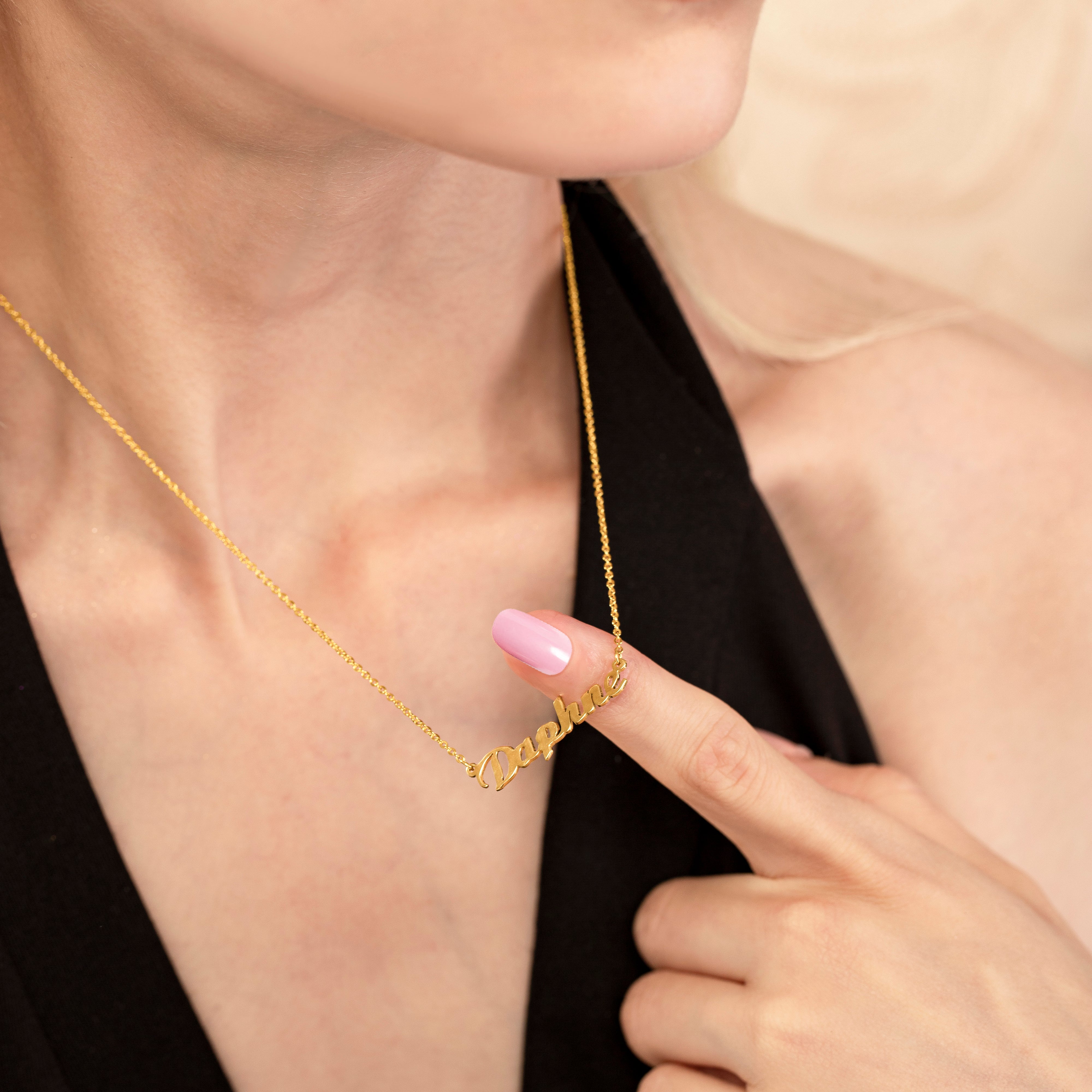 Personalized Cursive Name Necklace – Dainty Custom Pendant in Gold, Silver, or Rose Gold- NC7