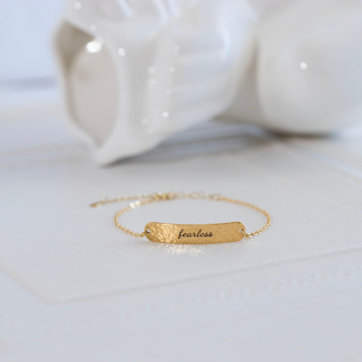 Dainty Hammered Bar Bracelet – Personalized Custom Jewelry for Her