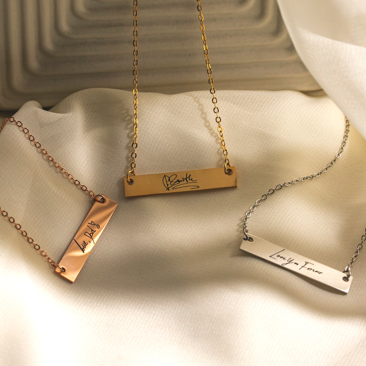 Handwriting Bar Necklace – Personalized Engraved Keepsake