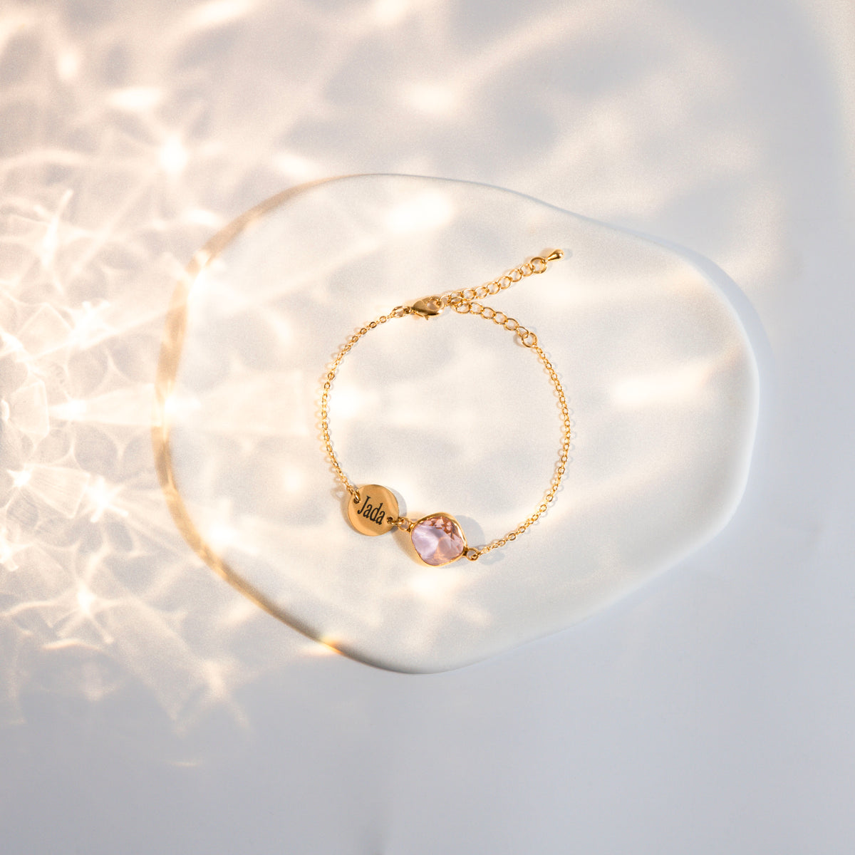 Birthstone & Initial Bracelet – Dainty Personalized Jewelry