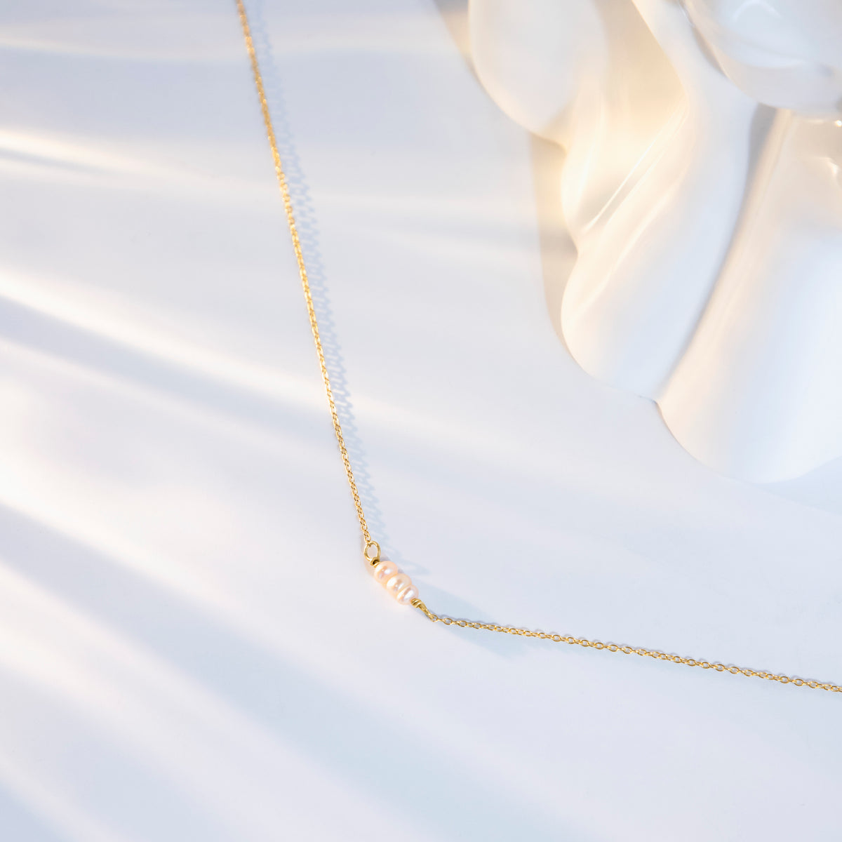 Peach Freshwater Pearl Necklace in Sterling Silver