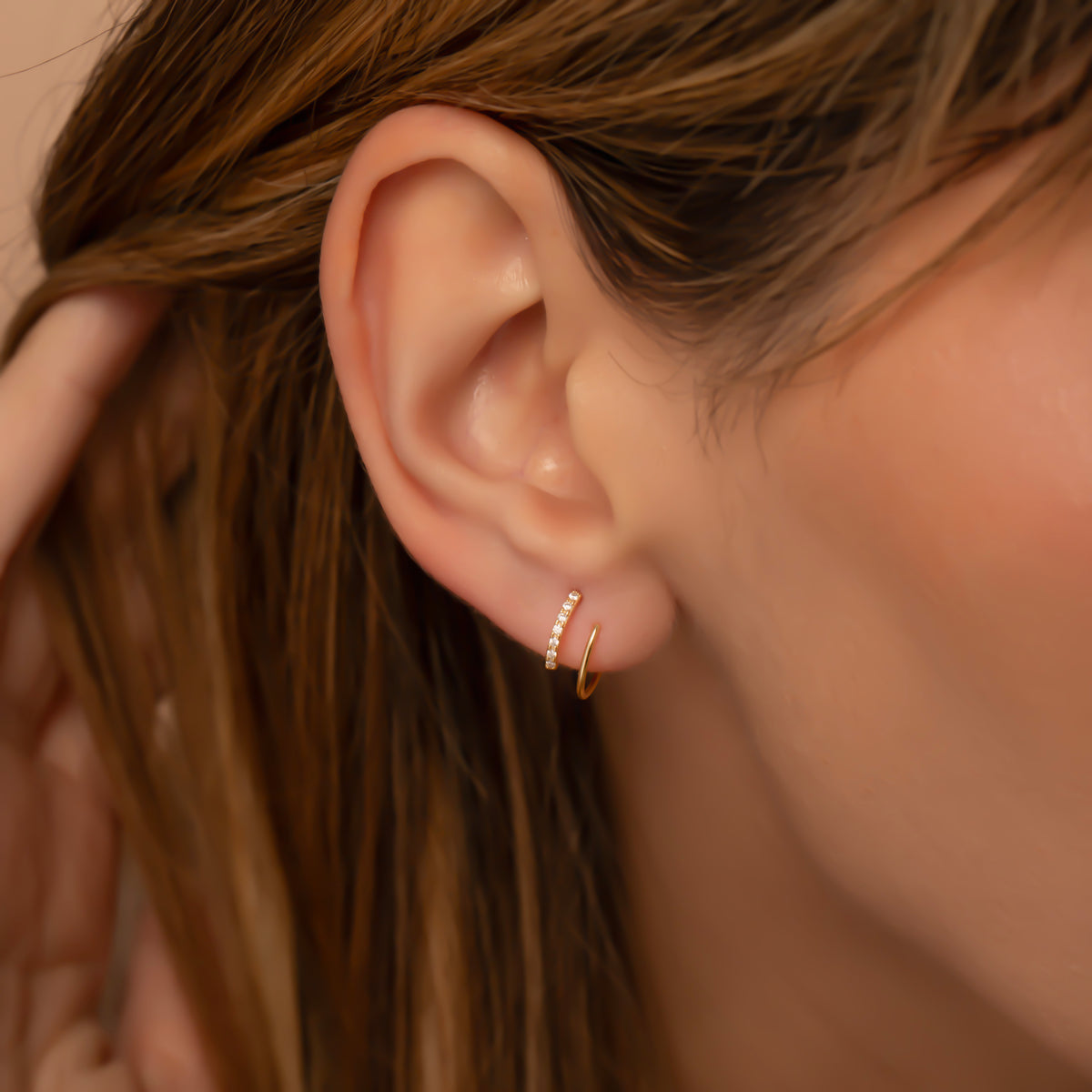 Open Huggie Hoop Earrings – Minimalist Everyday Hoops