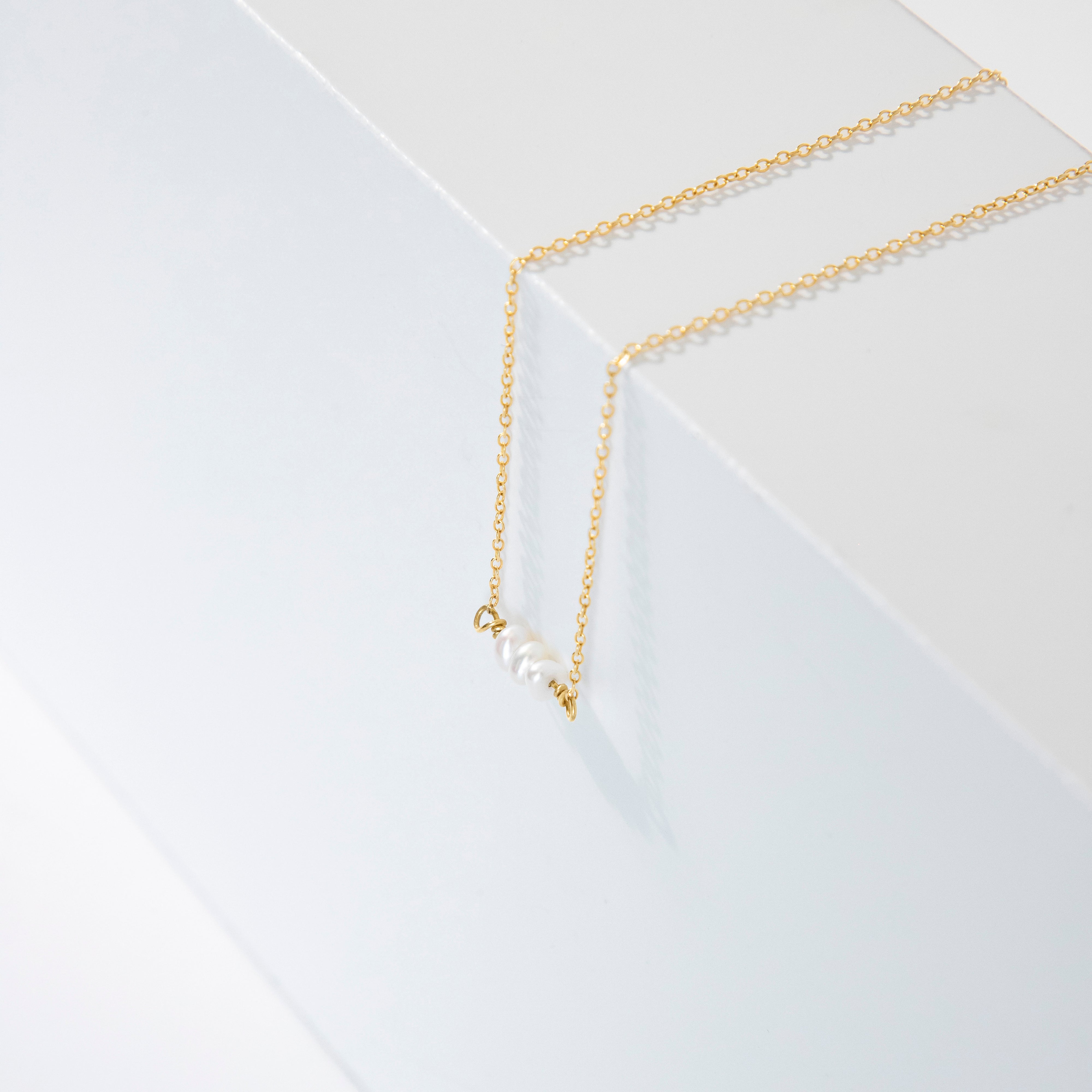 Delicate White Freshwater Pearl Necklace – Minimalist Bridal & Bridesmaid Jewelry