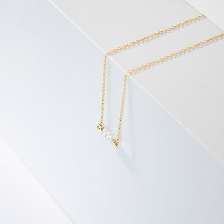Delicate White Freshwater Pearl Necklace – Minimalist Bridal & Bridesmaid Jewelry