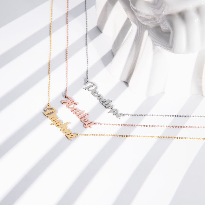Personalized Cursive Name Necklace – Dainty Custom Pendant in Gold, Silver, or Rose Gold- NC7