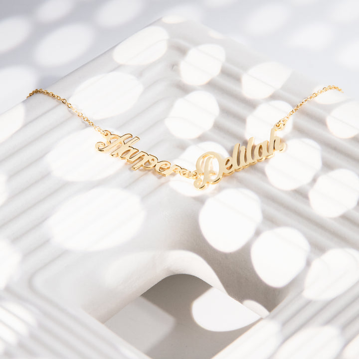 Custom Multiple Name Necklace – Personalized 1, 2, or 3 Name Pendant in Gold, Silver, or Rose Gold-NC8