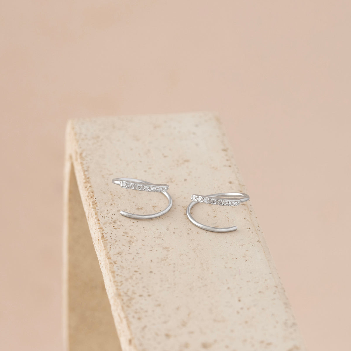 Open Huggie Hoop Earrings – Minimalist Everyday Hoops