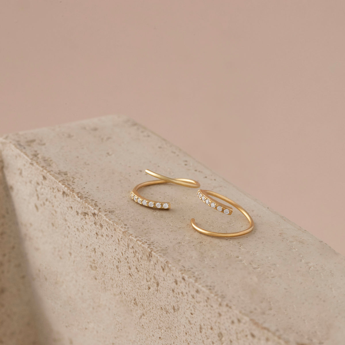 Open Huggie Hoop Earrings – Minimalist Everyday Hoops