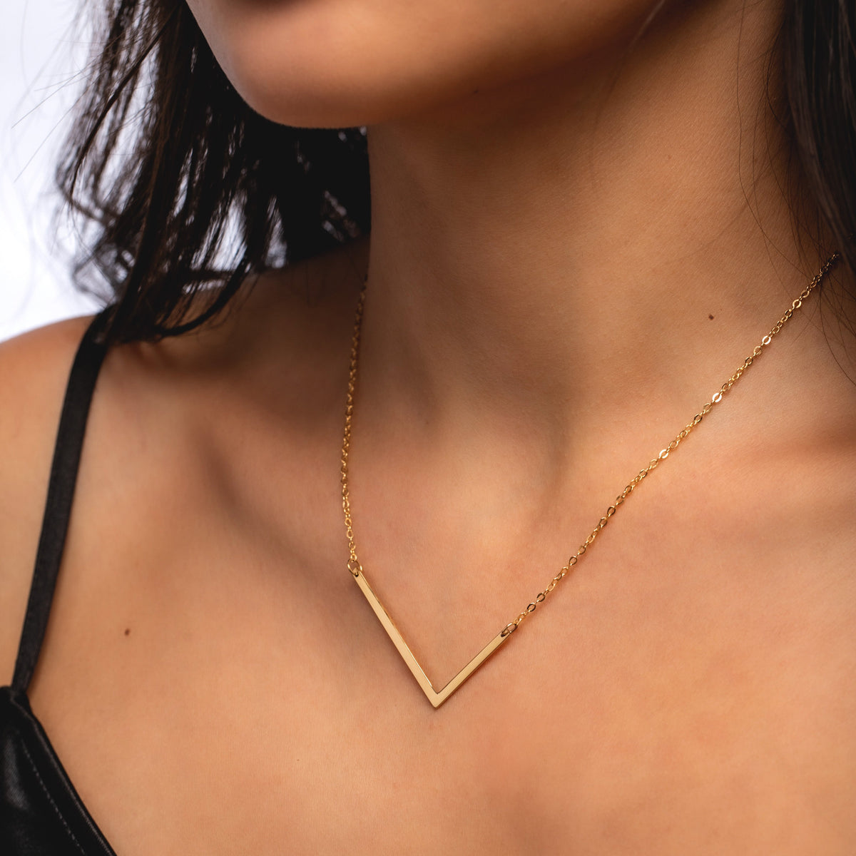 Sideways Initial Necklace – Large Letter Personalized