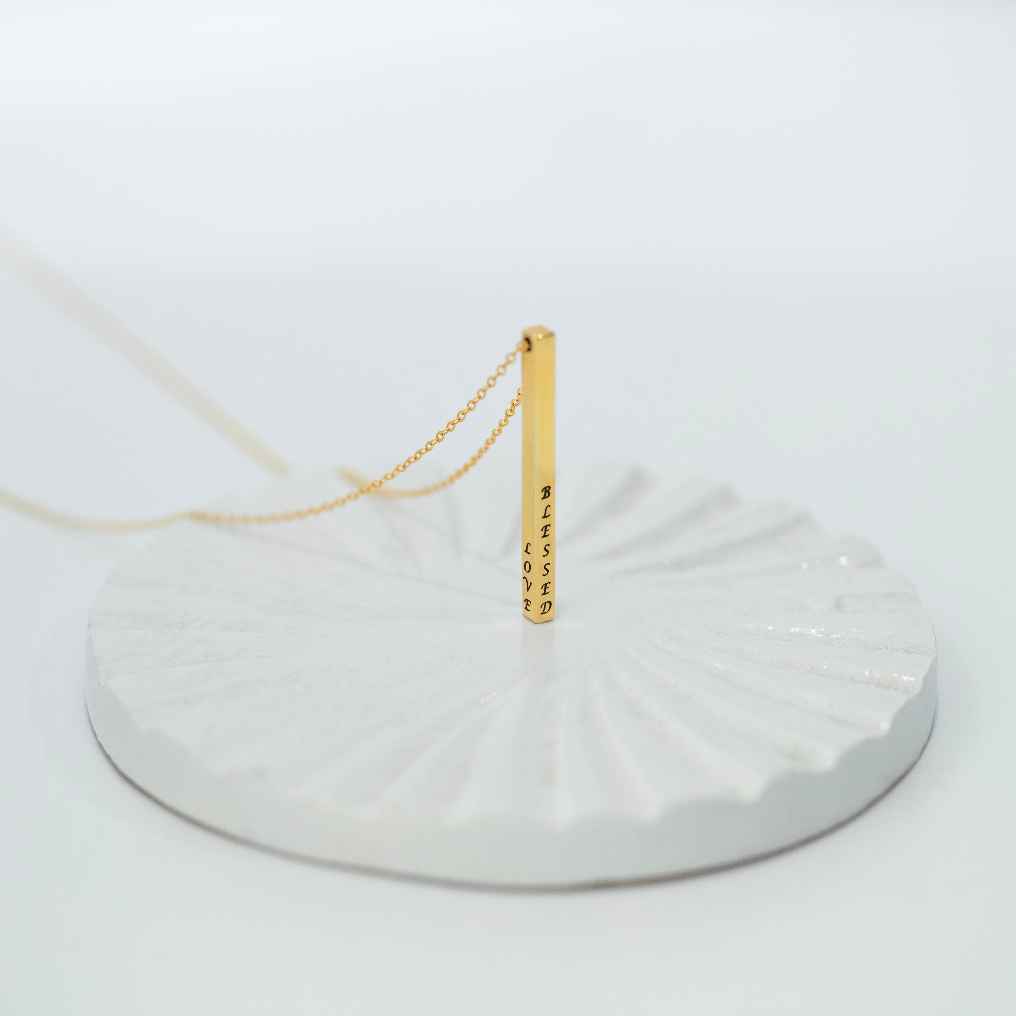 Personalized Vertical Bar Necklace – Custom Name Necklace