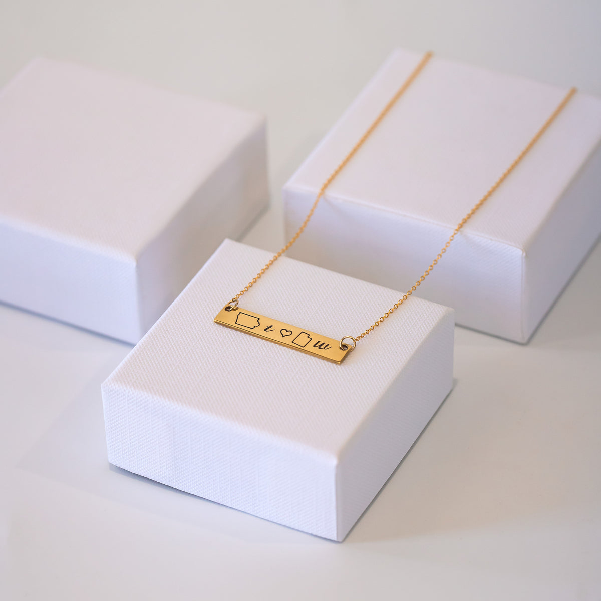 Two State Necklace – Long Distance Personalized Bar