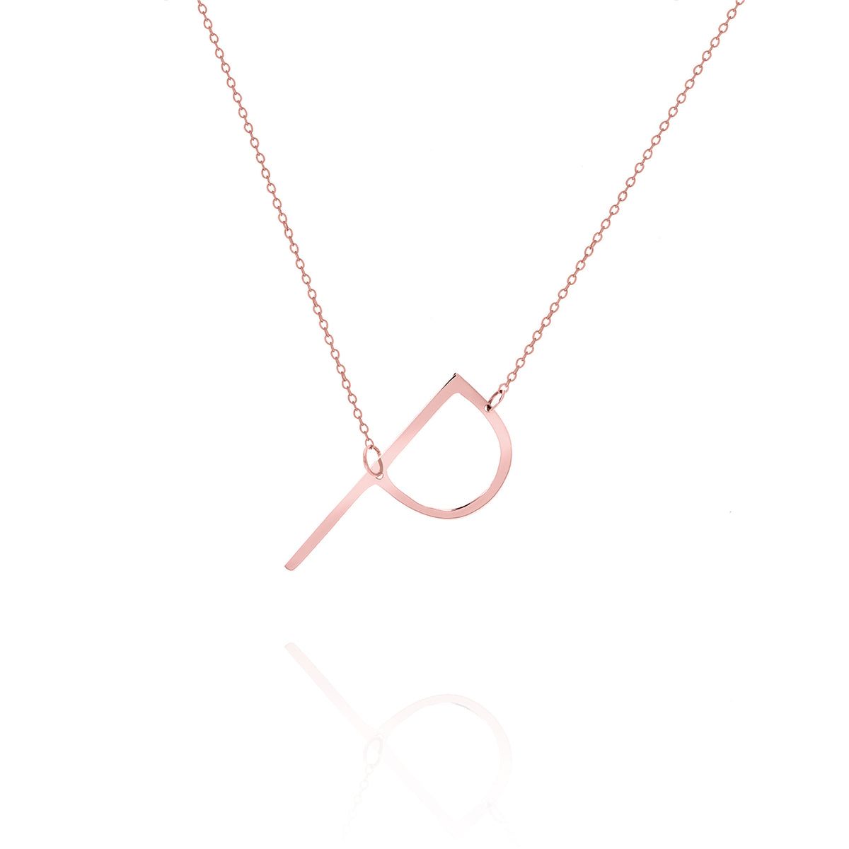 Sideways Initial Necklace – Large Letter Personalized