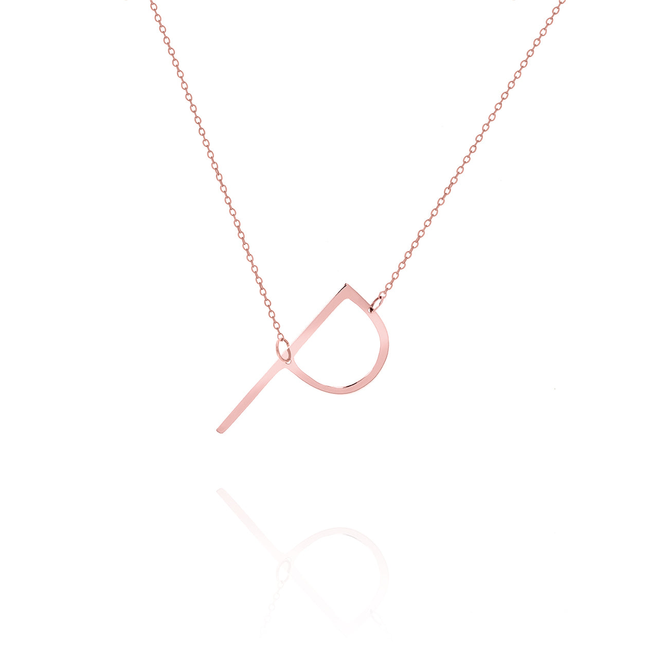 Sideways Initial Necklace – Large Letter Personalized