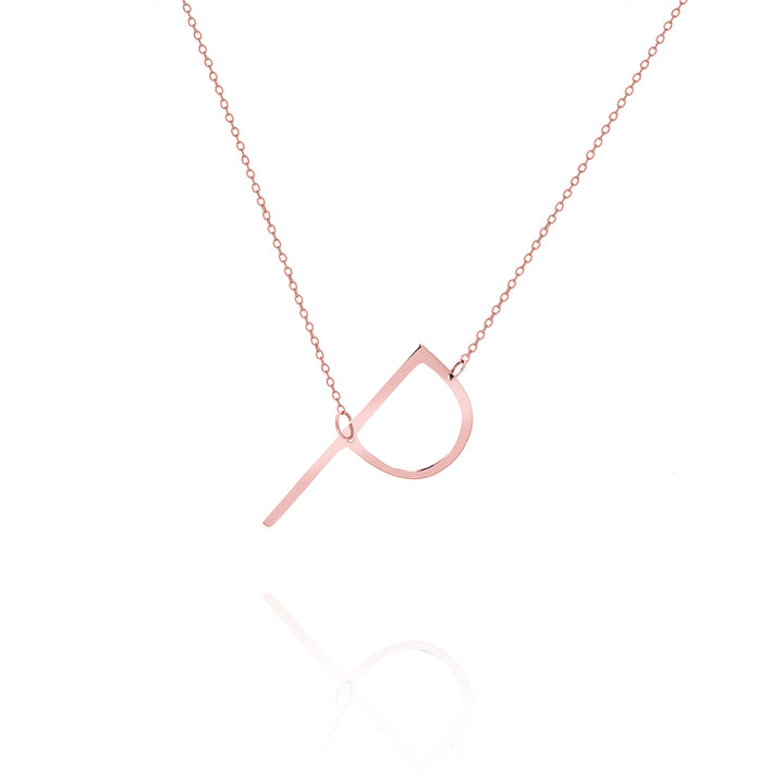 Sideways Initial Necklace – Large Letter Personalized