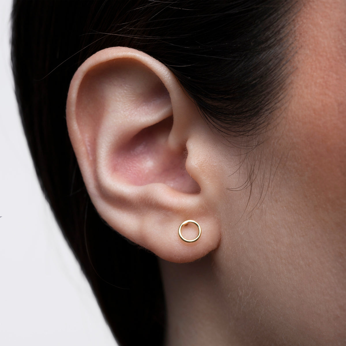 Sterling Silver Circle Stud Earrings