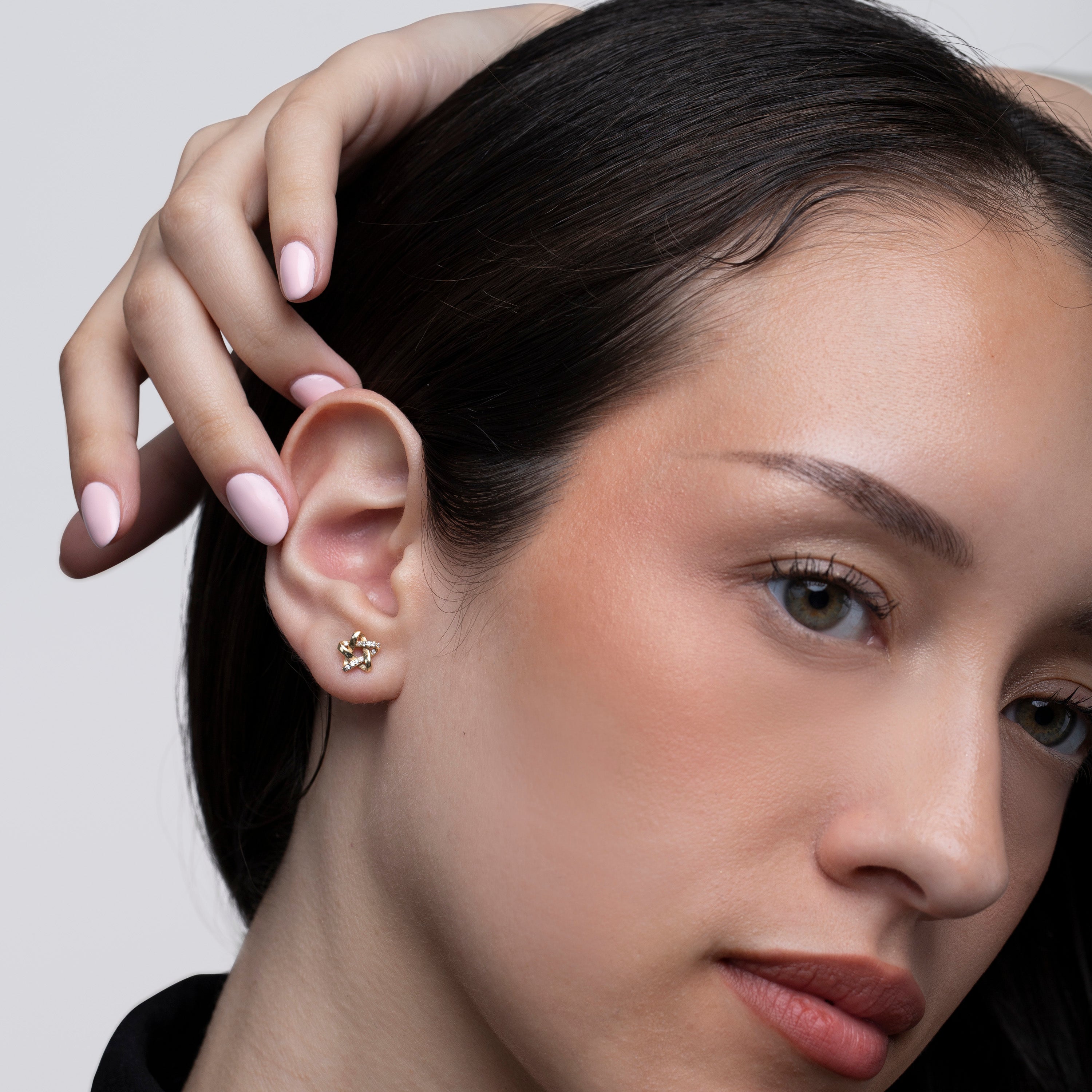 Dainty Sterling Silver Star Earrings- S002