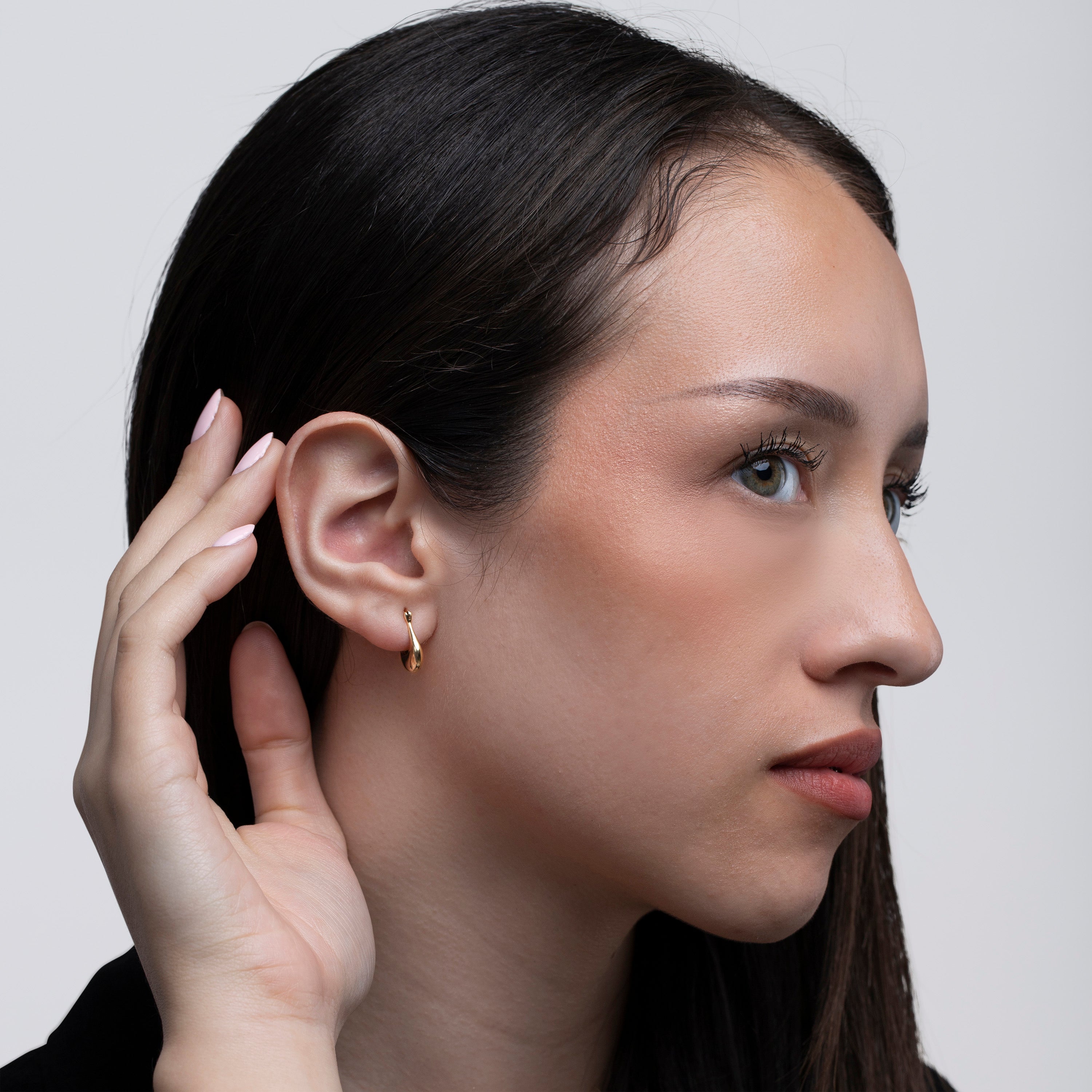 Classic Sterling Silver Huggie Earrings- S010