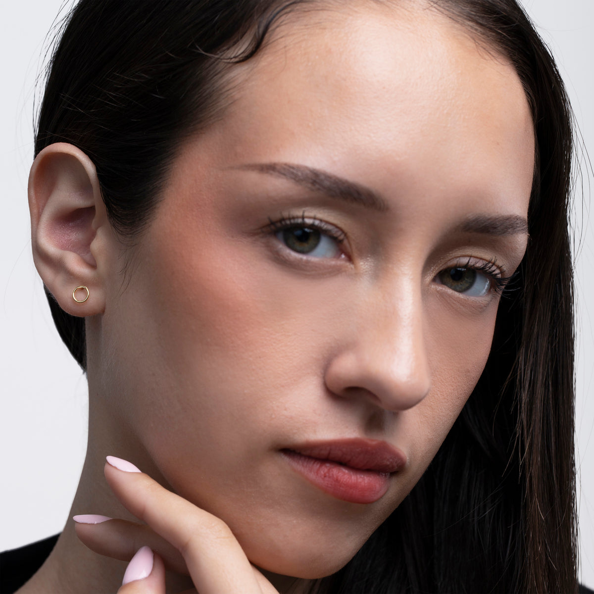 Sterling Silver Circle Stud Earrings