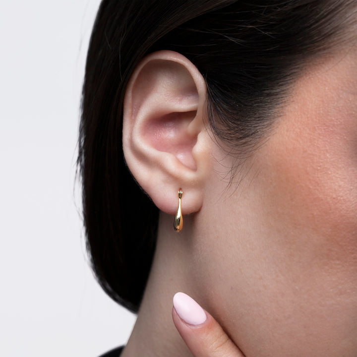 Classic Sterling Silver Huggie Earrings- S010