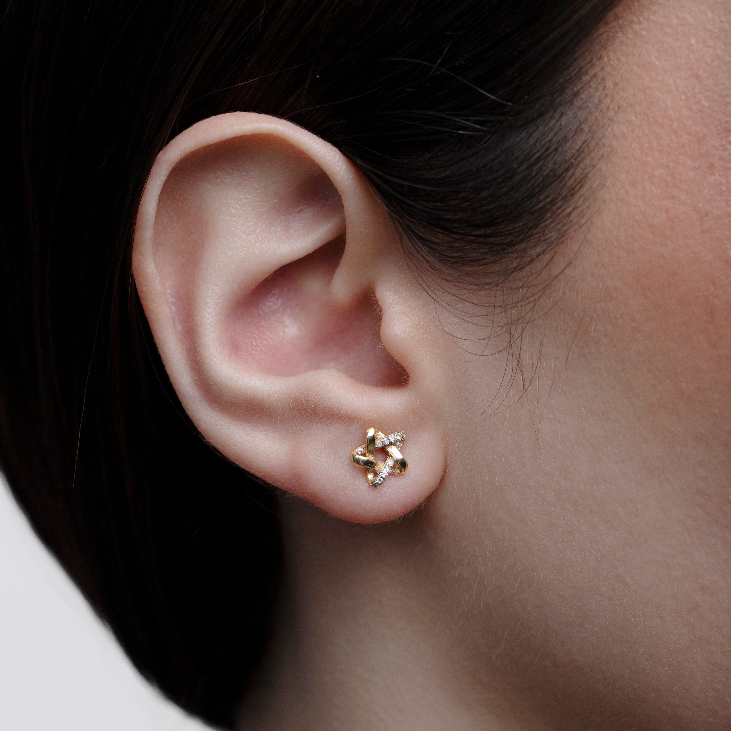 Dainty Sterling Silver Star Earrings- S002