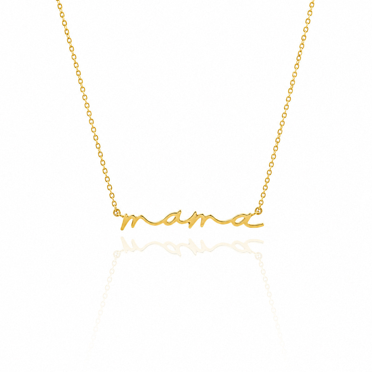 Mama Script Necklace .925 Sterling Silver