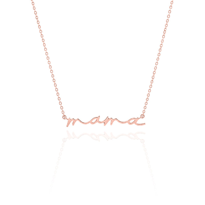 Mama Script Necklace .925 Sterling Silver