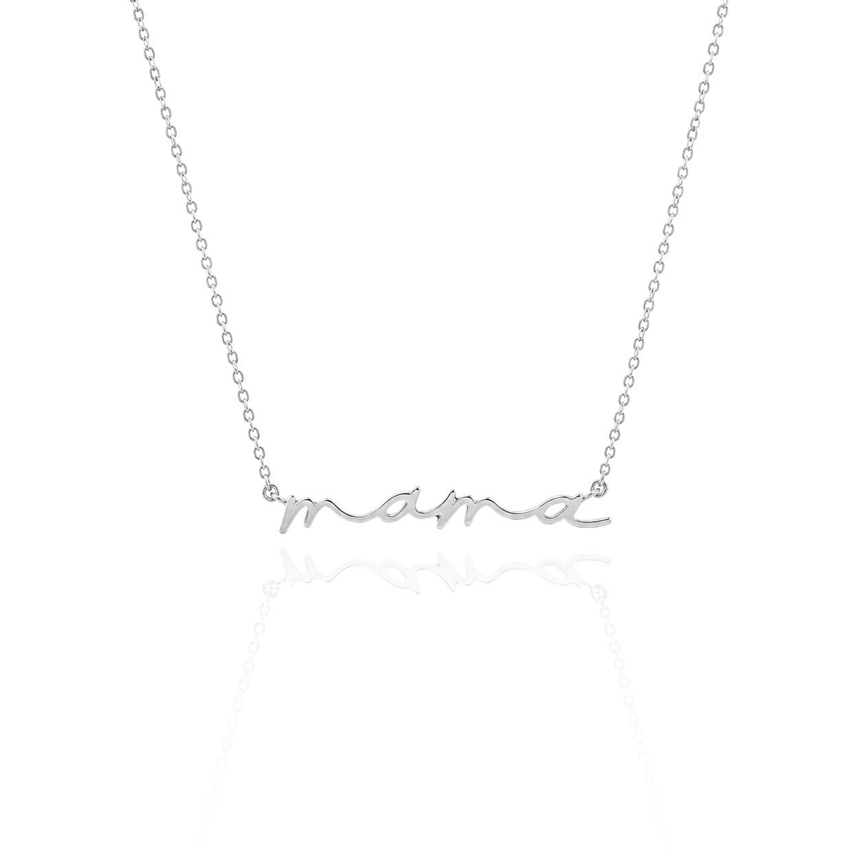 Mama Script Necklace .925 Sterling Silver