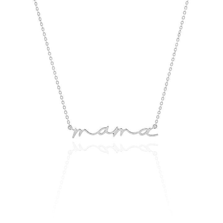Mama Script Necklace .925 Sterling Silver