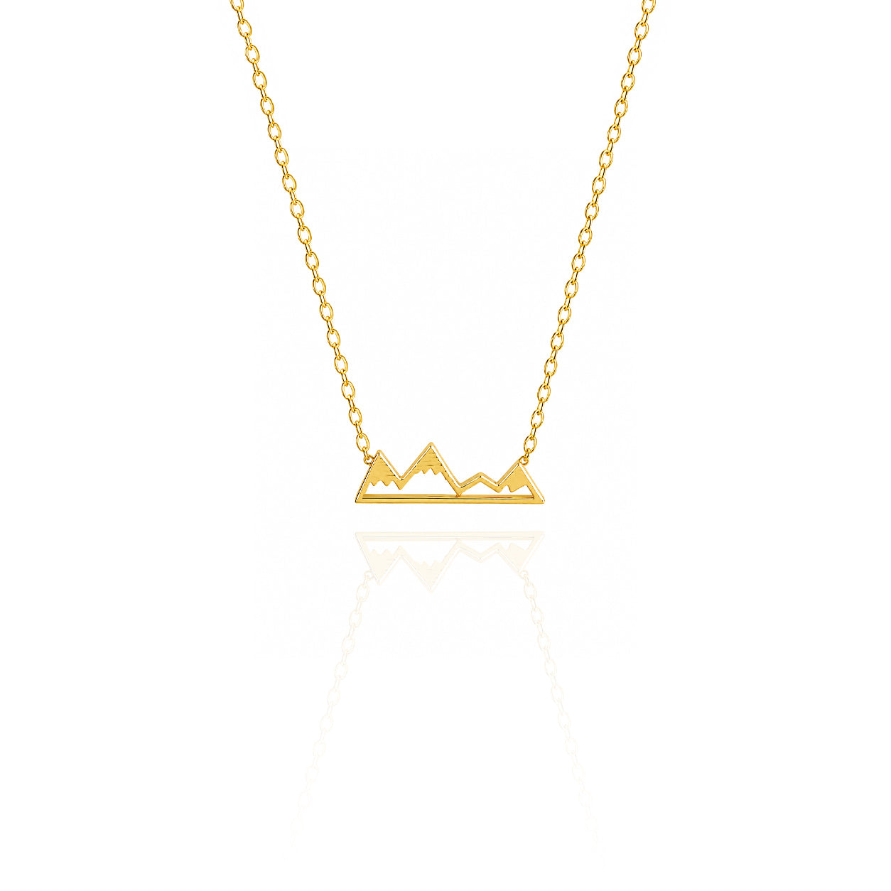 Mountain Charm Necklace in Gold, Silver, or Rose Gold