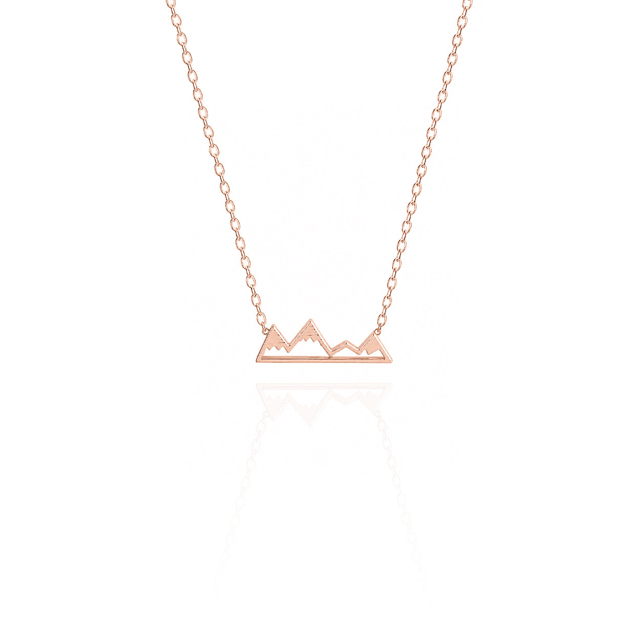 Mountain Charm Necklace in Gold, Silver, or Rose Gold