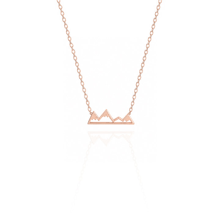 Mountain Charm Necklace in Gold, Silver, or Rose Gold