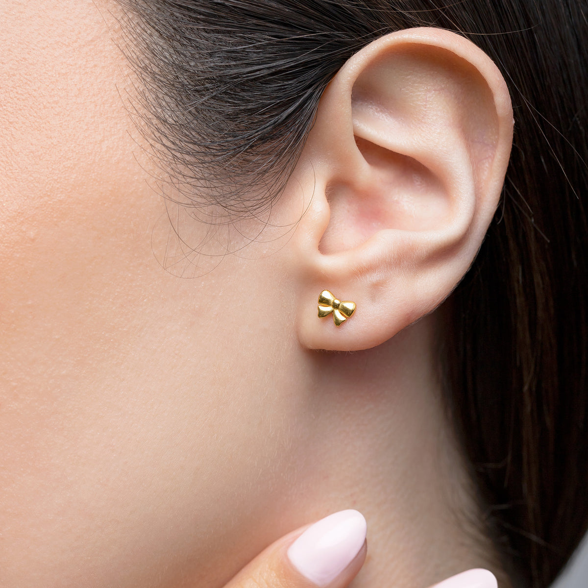 Sterling Silver Bow Stud Earrings