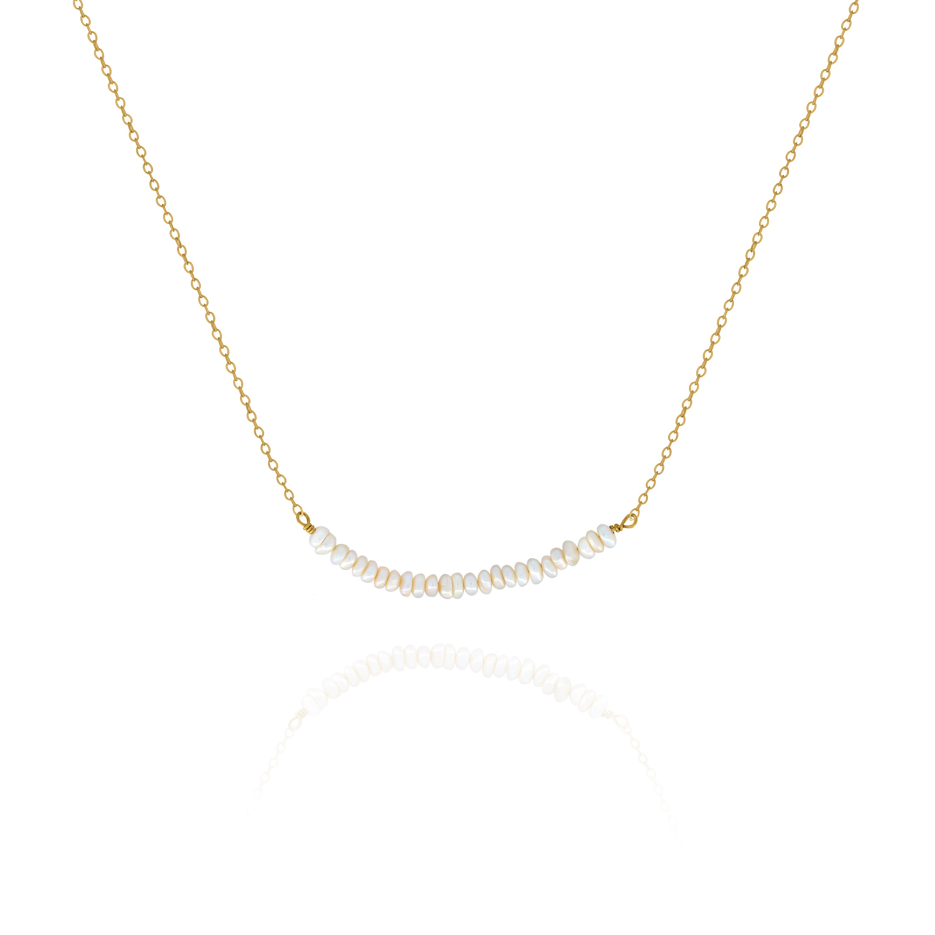 Tiny White Freshwater Pearl Necklace