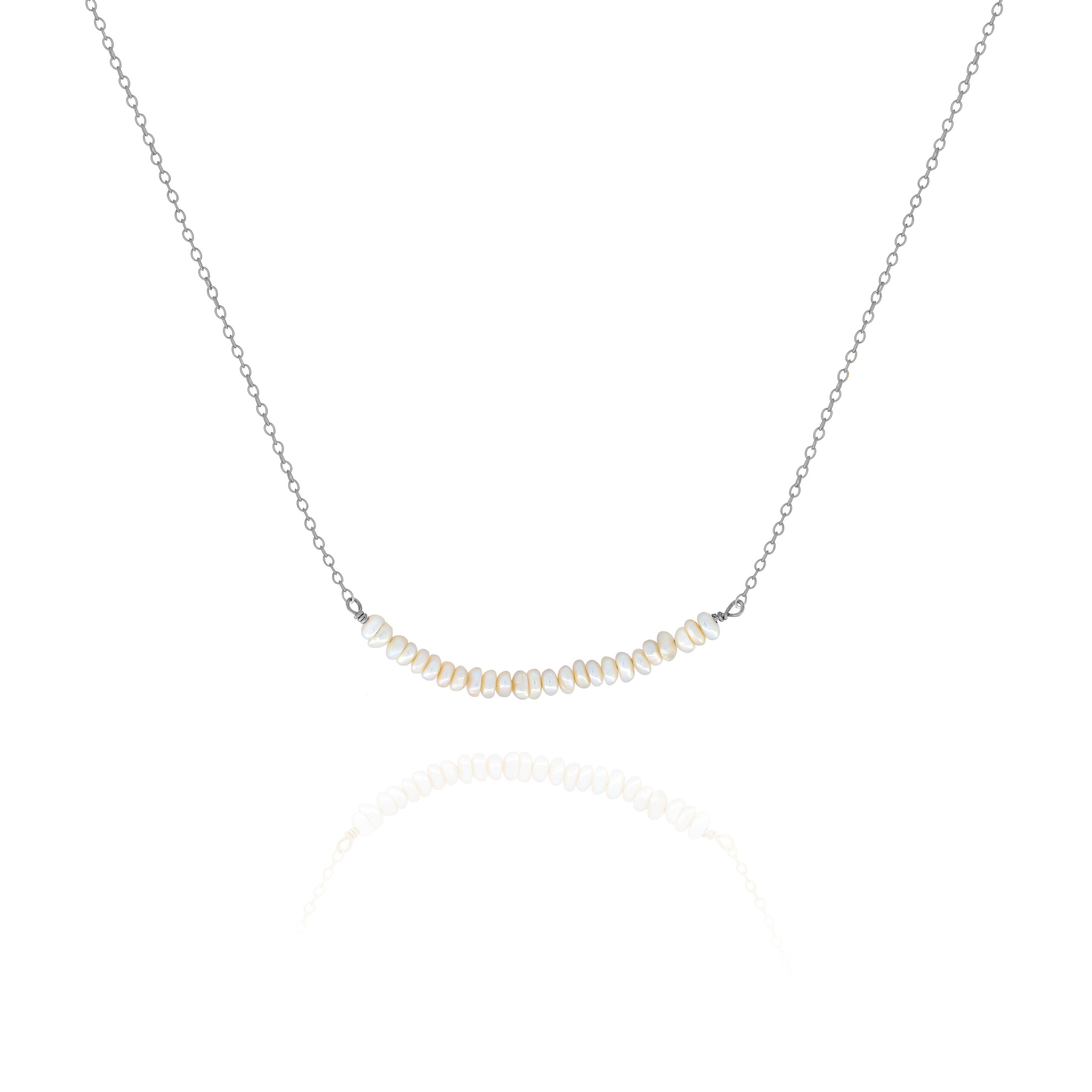 Tiny White Freshwater Pearl Necklace