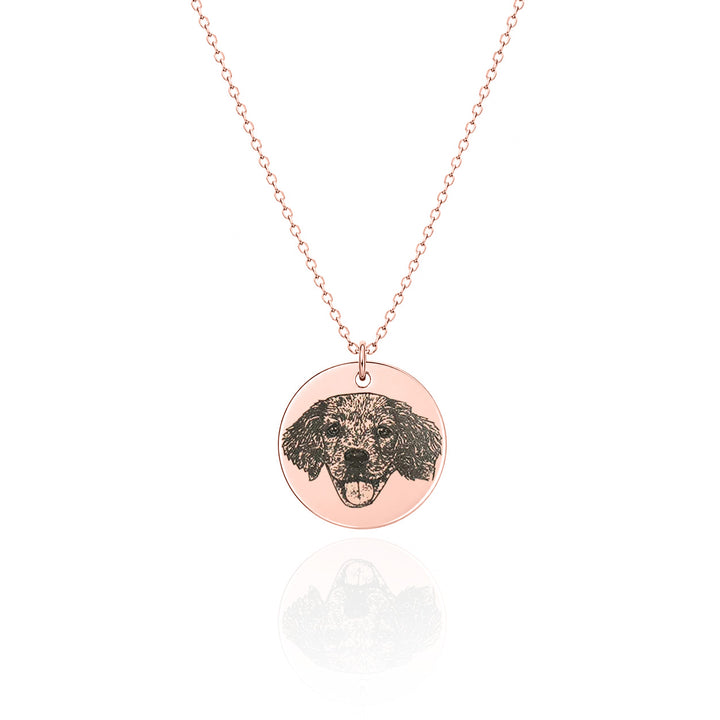 Custom Pet Portrait Necklace .925 Sterling Silver