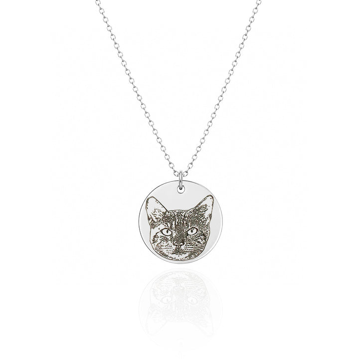 Custom Pet Portrait Necklace .925 Sterling Silver