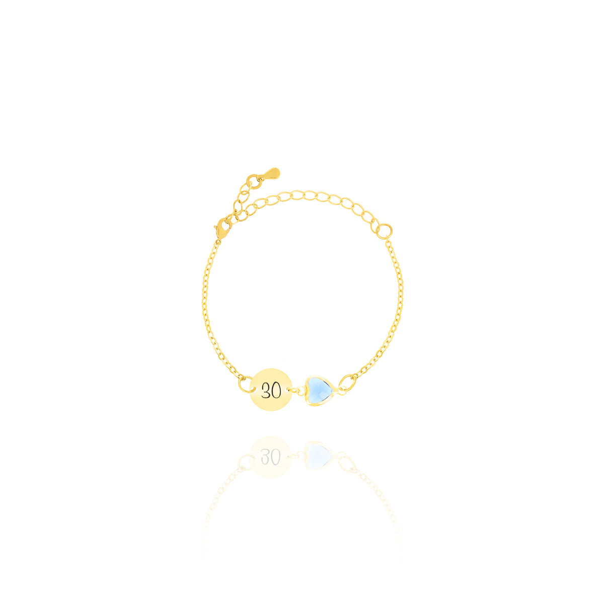 Initial & Birthstone Bracelet – Personalized Disc Jewelry
