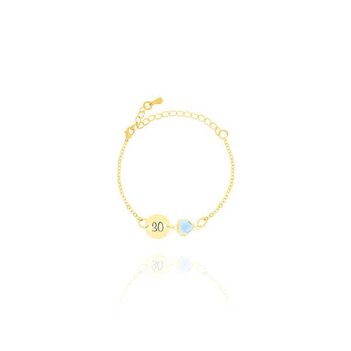 Personalized Initial & Birthstone Bracelet – Custom Gift for Women, Mom, or Sister