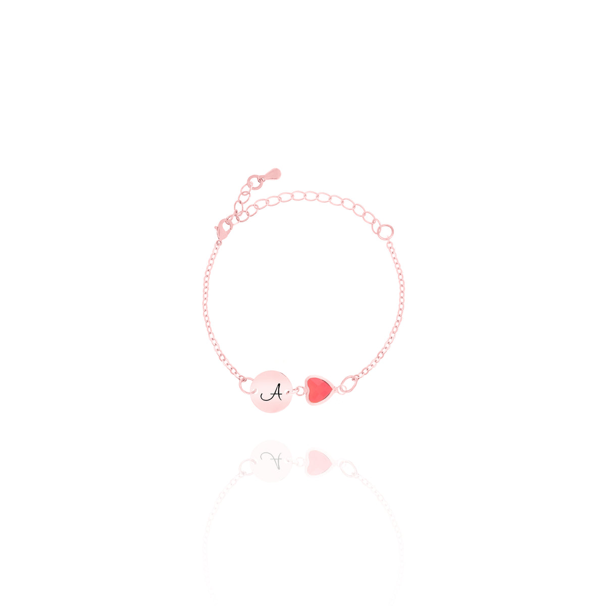 Initial & Birthstone Bracelet – Personalized Disc Jewelry