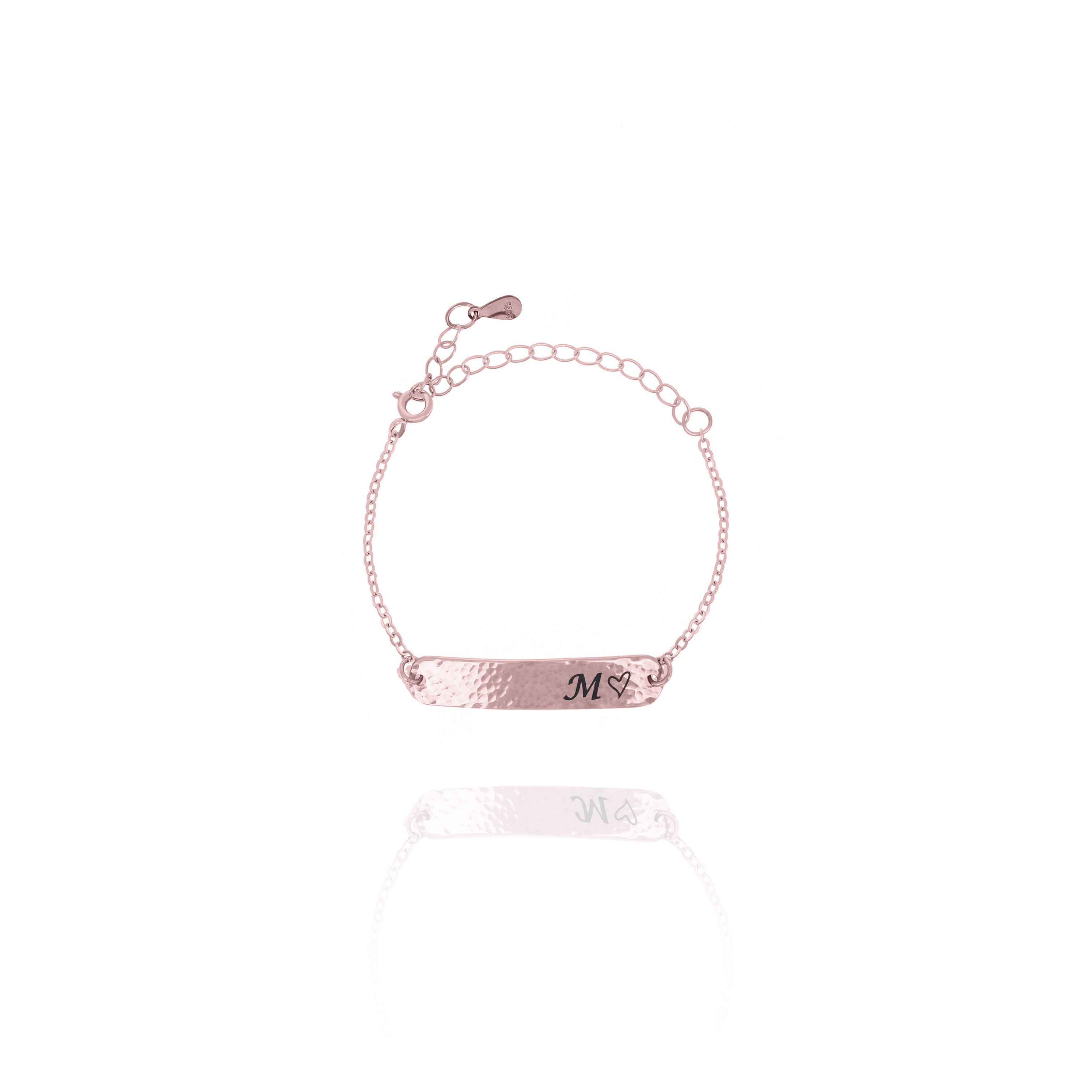 Dainty Hammered Bar Bracelet – Personalized Custom Jewelry for Her