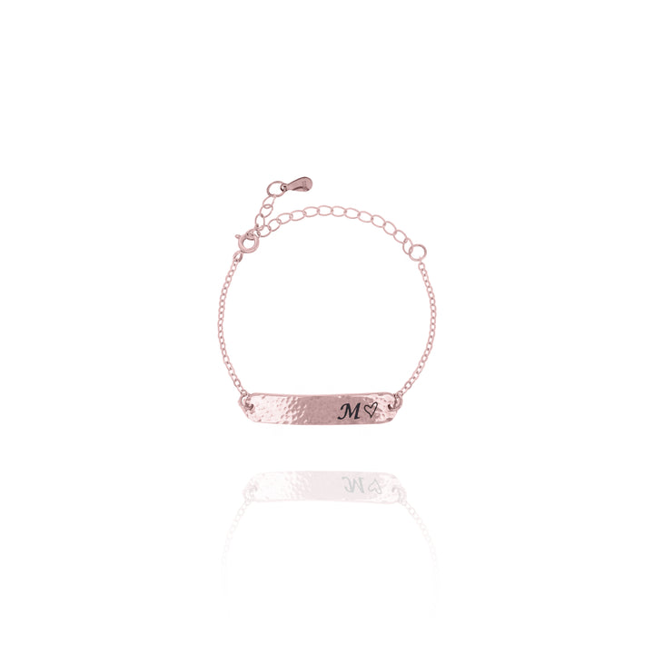 Dainty Hammered Bar Bracelet – Personalized Custom Jewelry for Her